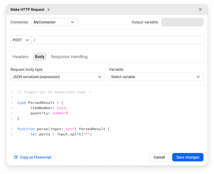 Machine steps HTTP request view