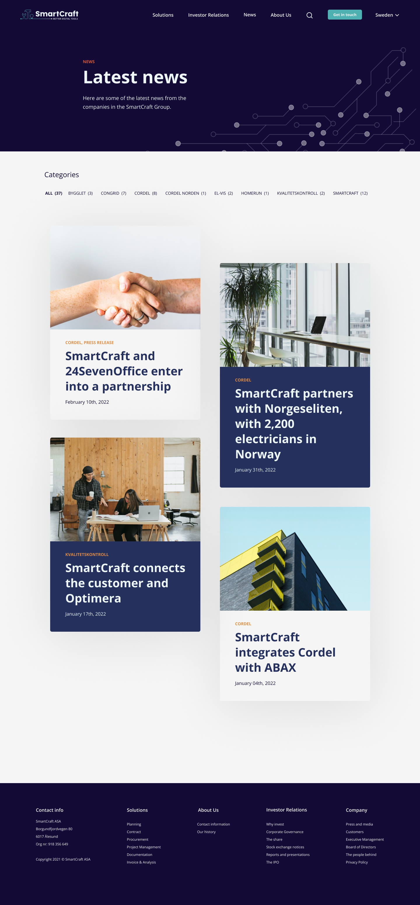 SmartCraft news listing page