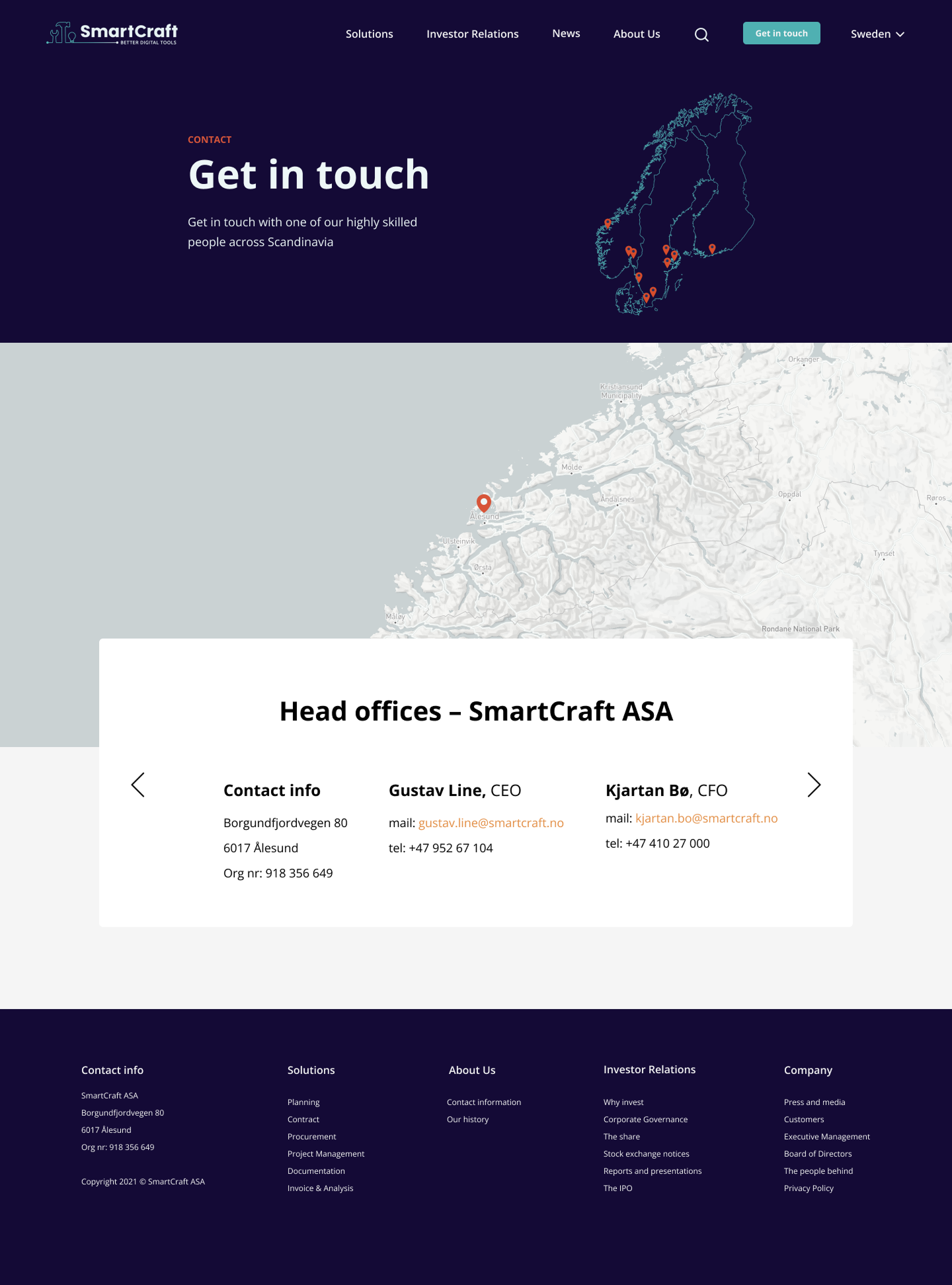 SmartCraft contact page
